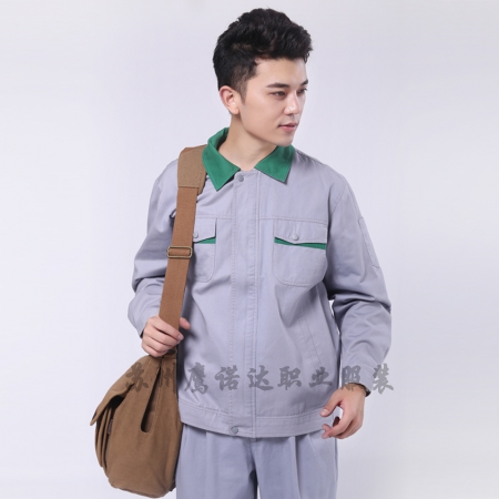 浅灰拼绿色物业工作服AC121